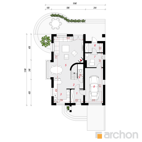 Dom w abeliach | rzut parteru