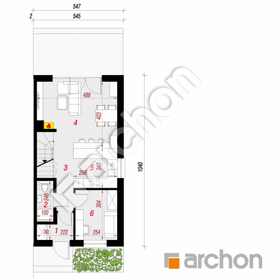 Dom w riveach (B) | rzut parteru