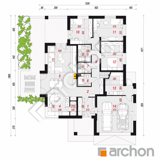 Dom w jonagoldach 5 (G2) ver.2 | rzut parteru