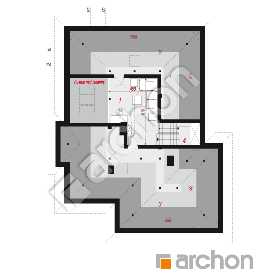 Dom w jonagoldach 5 (G2) ver.2 | rzut poddasza