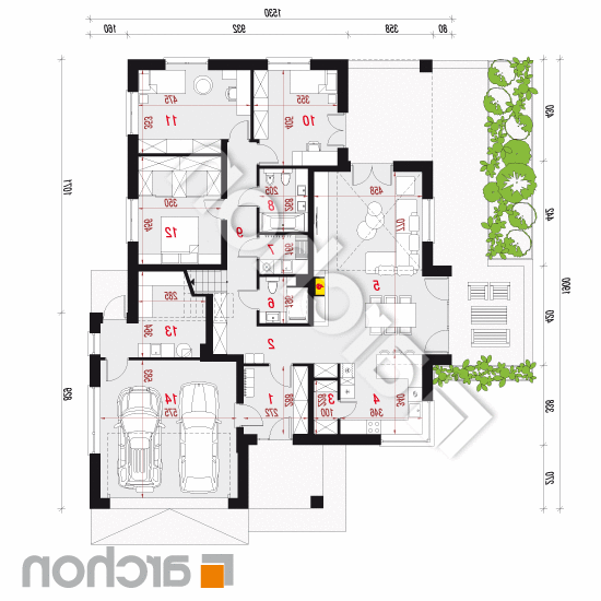 Dom w jonagoldach 5 (G2) ver.2 | rzut parteru