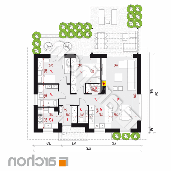 Dom w batawii 2 (E) | rzut parteru