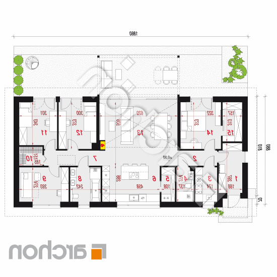 Dom w modrzewiach 7 (E) | rzut parteru