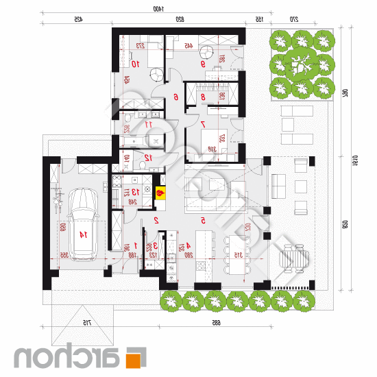Dom w pysznogłówkach (GE) | rzut parteru