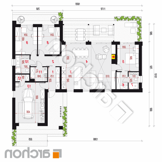 Dom w atolach (GE) | rzut parteru