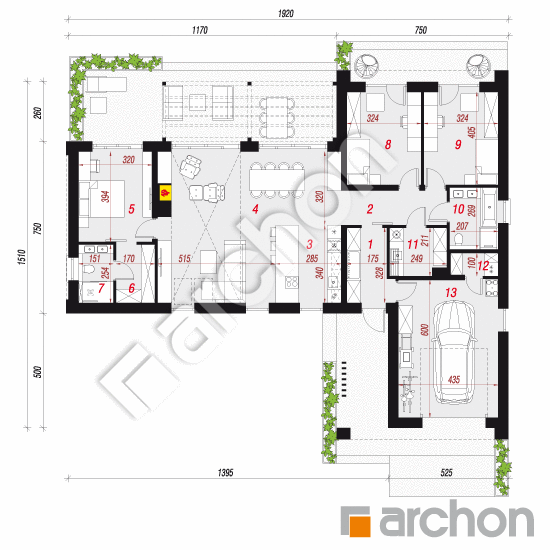 Dom w atolach (GE) | rzut parteru