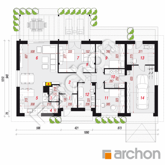 Dom w lipiennikach 6 (G) | rzut parteru