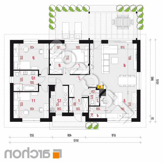 Dom w lipiennikach 9 | rzut parteru