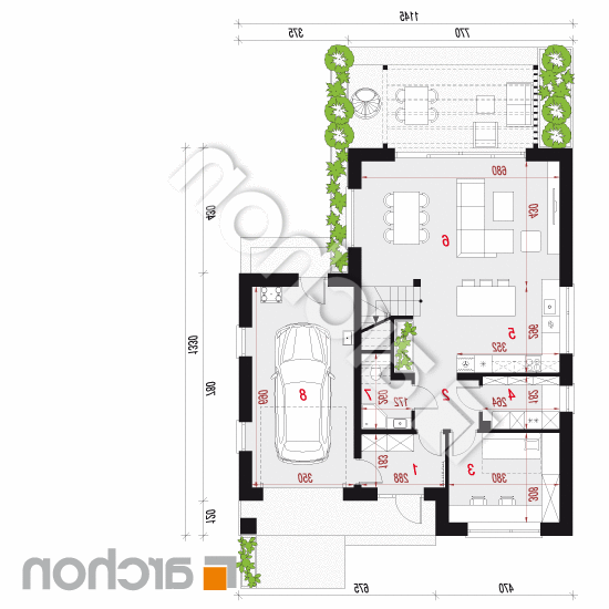 Dom w ignamach (GE) | rzut parteru