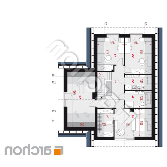 Dom w ignamach (GE) | rzut poddasza