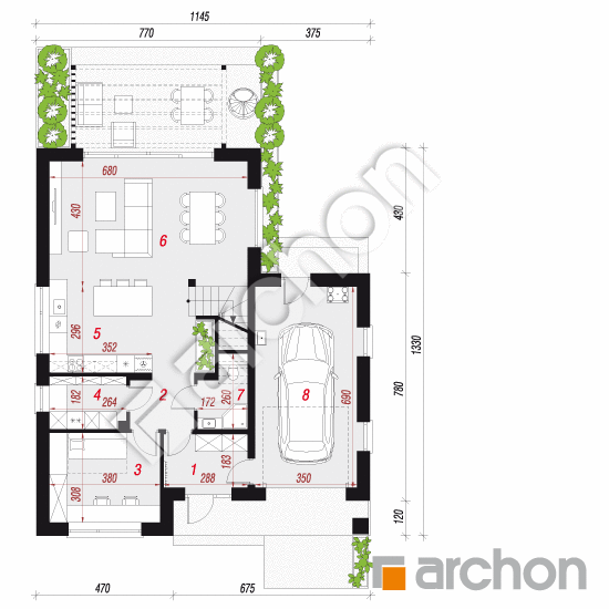 Dom w ignamach (GE) | rzut parteru