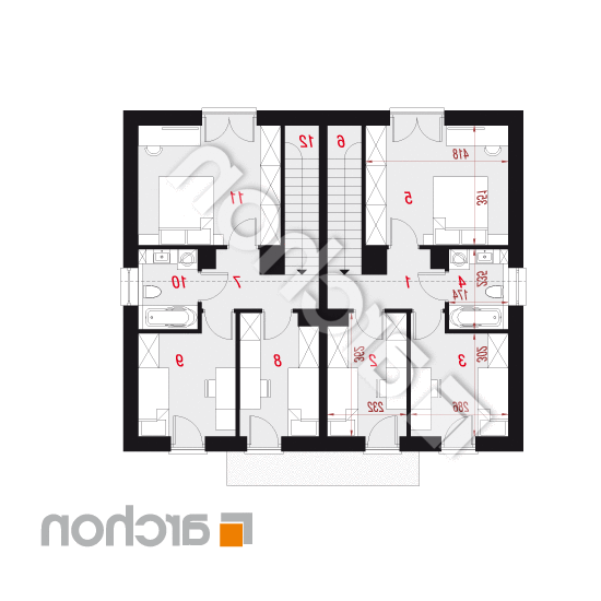 Dom w tunbergiach (R2) ver.2 | rzut poddasza