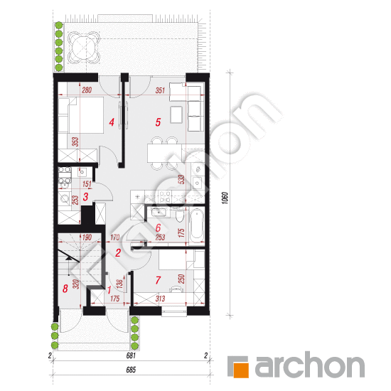 Dom w bratkach 19 (R2SE) ver.2 | rzut parteru