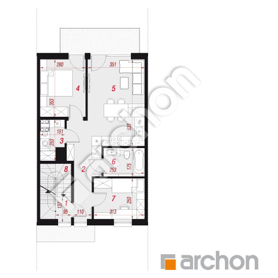 Dom w bratkach 19 (R2SE) ver.2 | rzut piętra