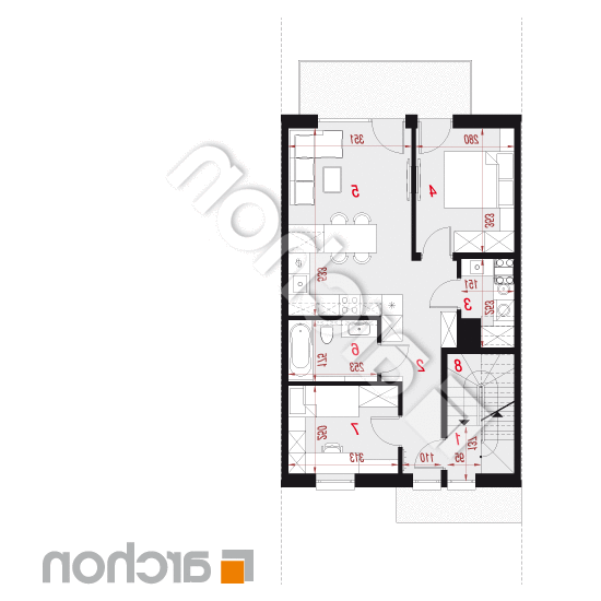 Dom w bratkach 19 (R2SE) ver.2 | rzut piętra