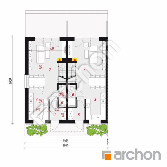 Dom w riveach 4 (R2BA) ver.2 | rzut parteru