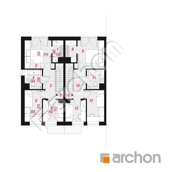 Dom w riveach 4 (R2BA) ver.2 | rzut poddasza