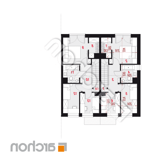 Dom w riveach 4 (R2BA) ver.2 | rzut poddasza