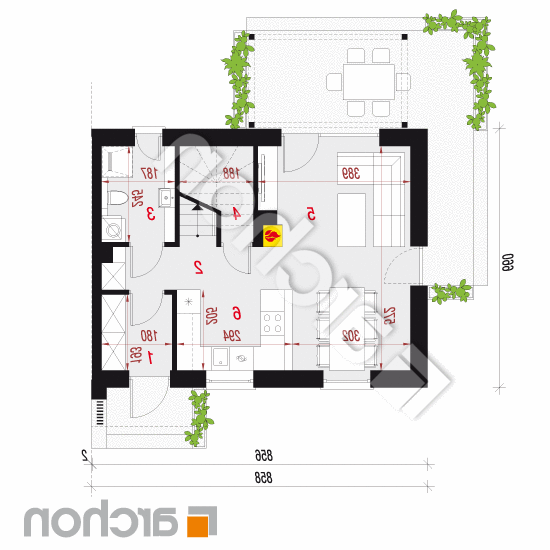 Dom w everniach 4 (B) ver.2 | rzut parteru