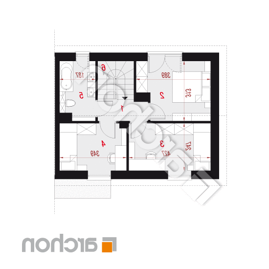 Dom w everniach 4 (B) ver.2 | rzut poddasza