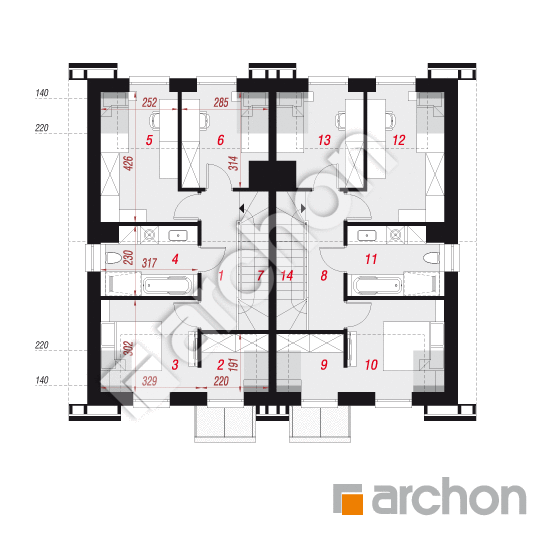 Dom w riveach 16 (GR2) ver.2 | rzut poddasza
