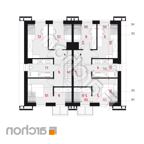 Dom w riveach 16 (GR2) ver.2 | rzut poddasza