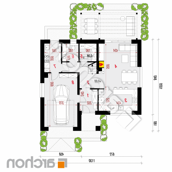 Dom w lucernie 19 (GE) | rzut parteru