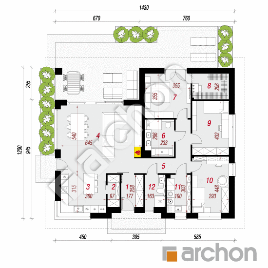 Dom w przebiśniegach 29 | rzut parteru