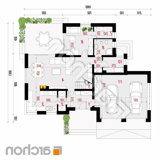 Dom w elstarach (G2) | rzut parteru