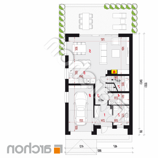 Dom w malinówkach 53 (G) | rzut parteru