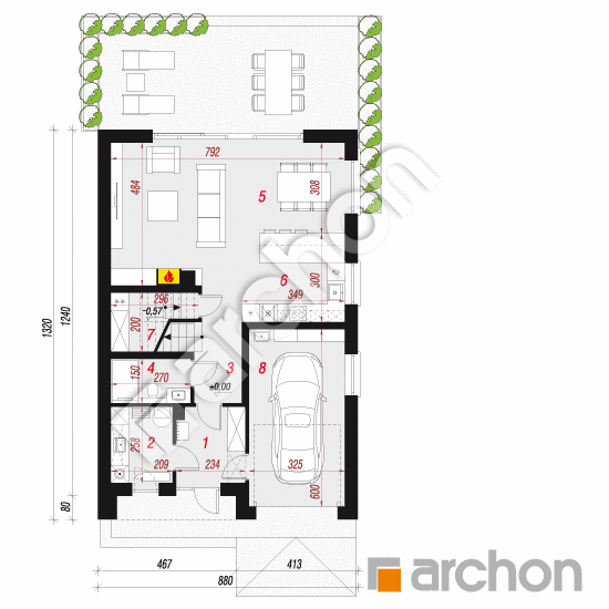 Dom w malinówkach 53 (G) | rzut parteru