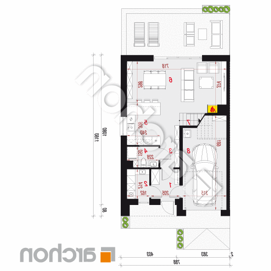 Dom w narcyzach 14 (B) | rzut parteru