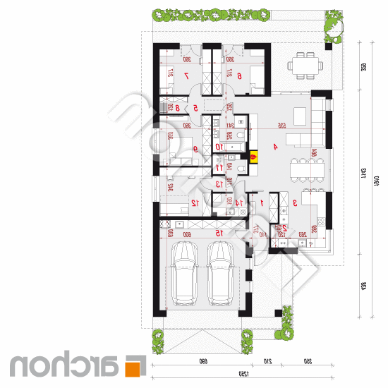 Dom w dzióbkowcach 2 (G2E) | rzut parteru