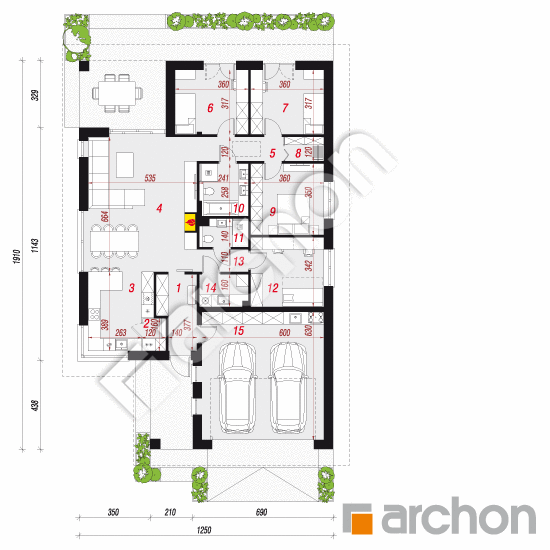 Dom w dzióbkowcach 2 (G2E) | rzut parteru