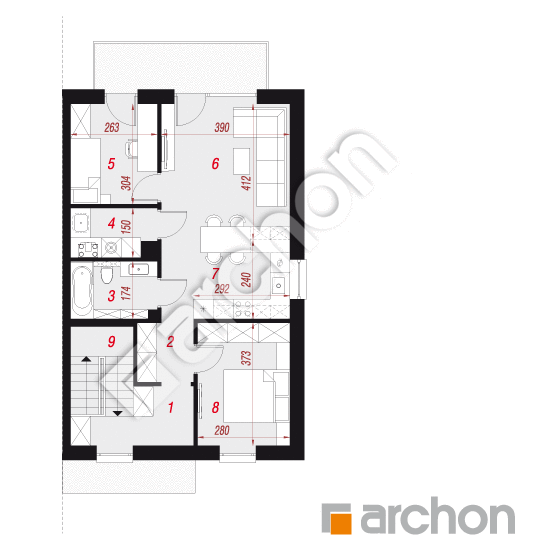 Dom w bratkach 25 (R2BE) | rzut poddasza