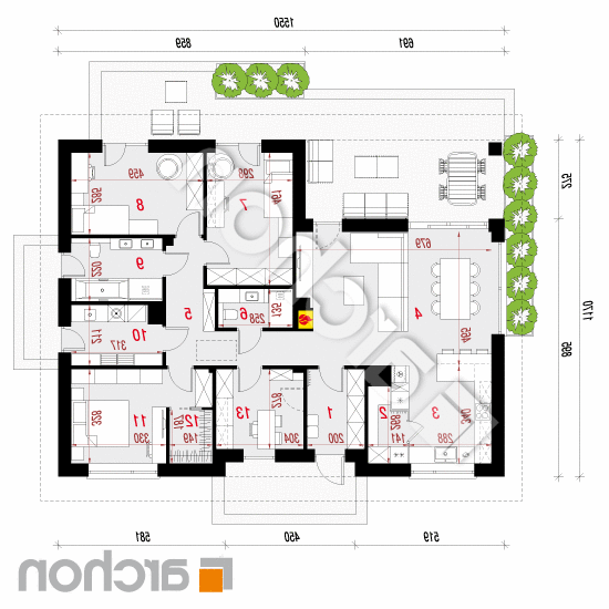 Dom w litodorach 6 | rzut parteru