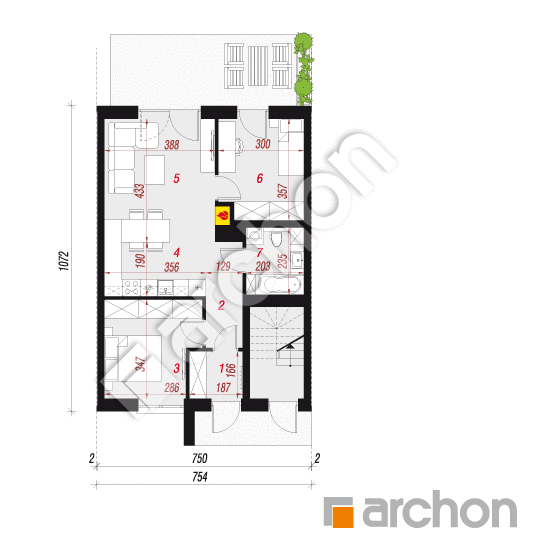 Dom przy trakcie 2 (R2SA) ver.2 | rzut parteru