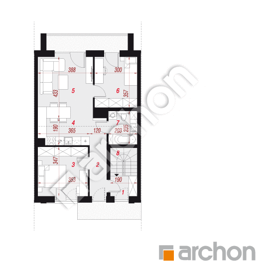 Dom przy trakcie 2 (R2SA) ver.2 | rzut poddasza