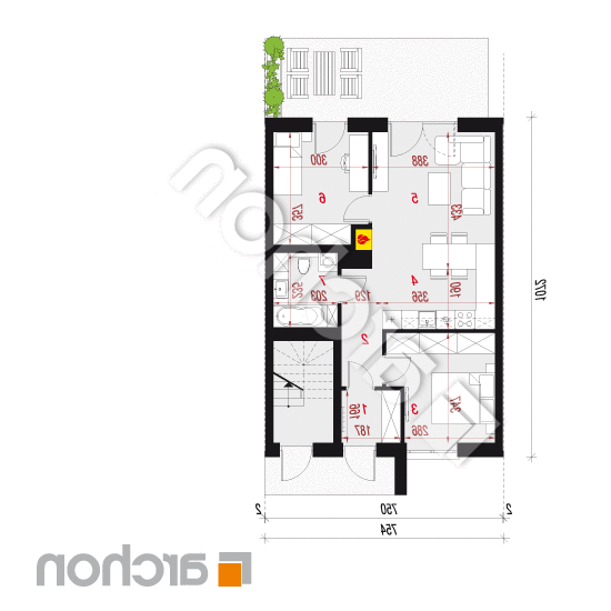 Dom przy trakcie 2 (R2SA) ver.2 | rzut parteru