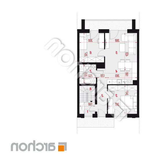 Dom przy trakcie 2 (R2SA) ver.2 | rzut poddasza