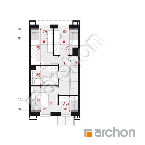 Dom w riveach 16 (GS) ver.2 | rzut poddasza