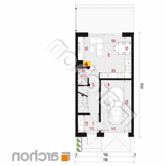 Dom w riveach 16 (GS) ver.2 | rzut parteru