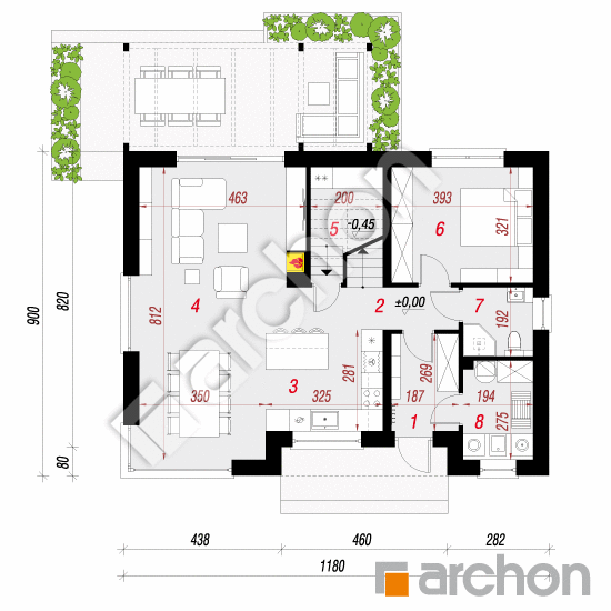 Dom w wisteriach 21 | rzut parteru