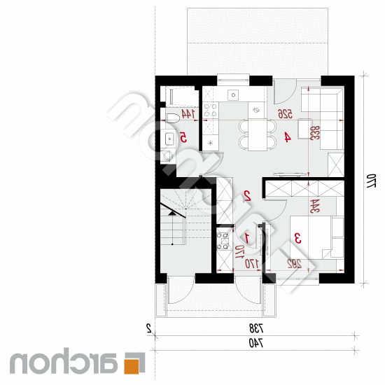 Dom w halezjach 10 (R2BE) | rzut parteru