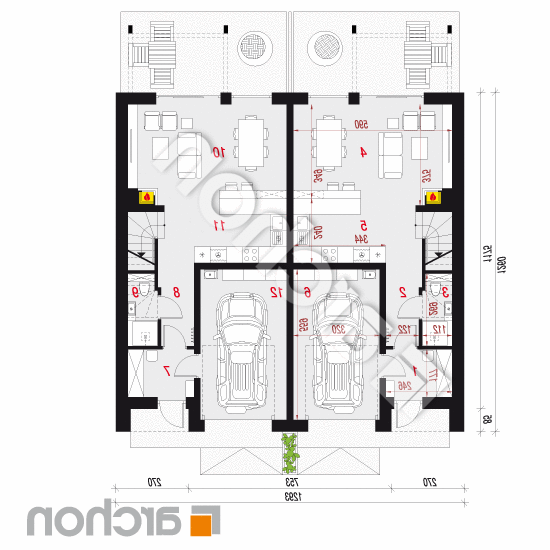 Dom pod miłorzębem 12 (GR2A) | rzut parteru