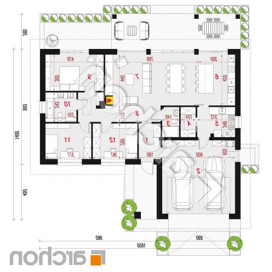 Dom w czernicach 3 (G2E) | rzut parteru