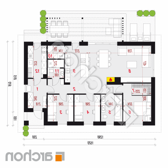 Dom w tiliach 2 (E) | rzut parteru