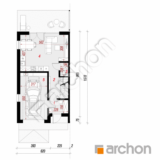 Dom w riveach 27 (GBE) | rzut parteru