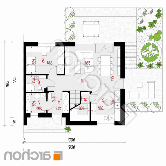 Dom w malinówkach 11 (B) | rzut parteru