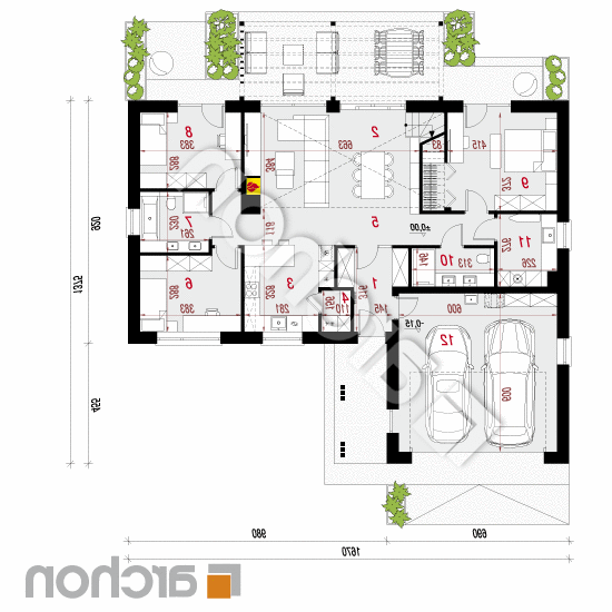 Dom w kotewkach 4 (G2E) | rzut parteru